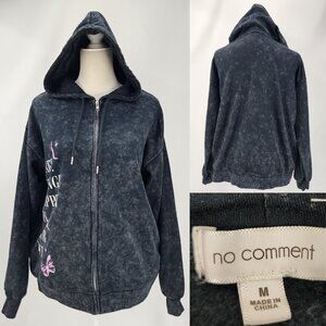 No Comment Womens Medium Make Change Happen Butterfly Hooded Sweatshirt Jacket